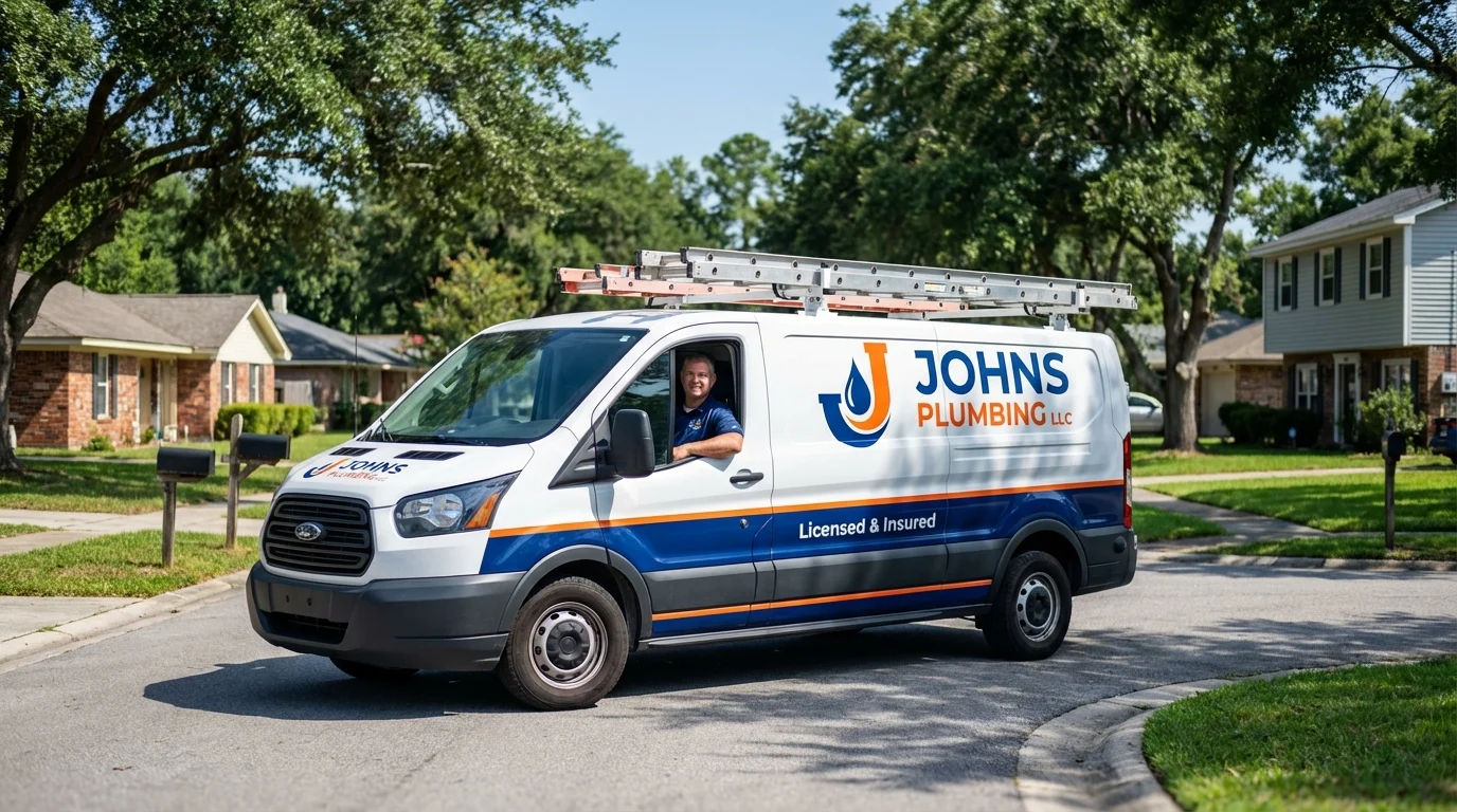 Johns Plumbing LLC service van in Weston, OH